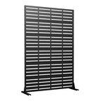 72 H47W Jardinière noire en métal Dovelina avec treillis brise-vue pour patio de café, jardin et balcons