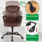 Chaise de bureau BestMassage Chaise de direction en cuir PU respirant avec roulettes