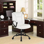 Chaise de bureau BestMassage Chaise de direction en cuir PU respirant avec roulettes
