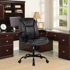 Chaise de bureau BestMassage Chaise de direction en cuir PU respirant avec roulettes