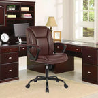 Chaise de bureau BestMassage Chaise de direction en cuir PU respirant avec roulettes