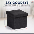 Ornavo Home Pouf de rangement pliable carré de 30,5 cm