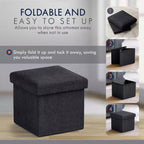 Ornavo Home Pouf de rangement pliable carré de 30,5 cm