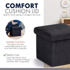 Ornavo Home Pouf de rangement pliable carré de 30,5 cm
