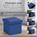 Ornavo Home Pouf de rangement pliable carré de 30,5 cm