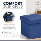 Ornavo Home Pouf de rangement pliable carré de 30,5 cm