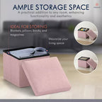 Ornavo Home Pouf de rangement pliable carré de 30,5 cm