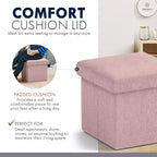 Ornavo Home Pouf de rangement pliable carré de 30,5 cm