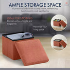 Ornavo Home Pouf de rangement pliable carré de 30,5 cm
