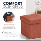 Ornavo Home Pouf de rangement pliable carré de 30,5 cm