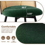 Bekrvio 26 Tabourets de Bar Pivotants Mid-Century Modern Lot de 2/3/4, Chaises de Bar Rembourrées Bouclées avec Dossier en Rotin et Pieds en Métal pour Comptoir de Cuisine