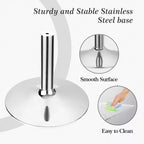Bekrvio Table d'appoint en acrylique transparent de 40 cm en forme de C avec base en acier inoxydable, petite table de bout moderne à double couche pour canapé, table de chevet dans le salon