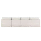 Whisen Canapé sectionnel modulaire 6 places 125,5 avec pouf mobile Tissu chenille siège large Combinaison libre pour salon appartement
