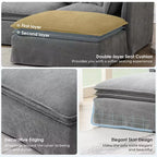 Whisen Canapé sectionnel modulaire 6 places 125,5 avec pouf mobile Tissu chenille siège large Combinaison libre pour salon appartement