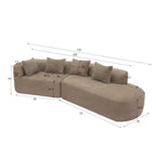 Canapé d'angle incurvé moderne Christopher Knight Home 116 avec éponge haute densité et 4 oreillers