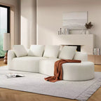 Canapé d'angle incurvé moderne Christopher Knight Home 116 avec éponge haute densité et 4 oreillers