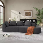 Canapé d'angle incurvé moderne Christopher Knight Home 116 avec éponge haute densité et 4 oreillers