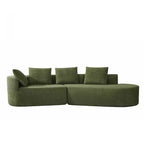 Canapé d'angle incurvé moderne Christopher Knight Home 116 avec éponge haute densité et 4 oreillers