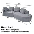 Canapé d'angle incurvé moderne Christopher Knight Home 116 avec éponge haute densité et 4 oreillers