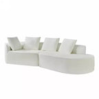 Canapé d'angle incurvé moderne Christopher Knight Home 116 avec éponge haute densité et 4 oreillers