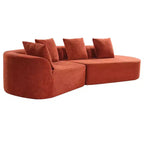 Canapé d'angle incurvé moderne Christopher Knight Home 116 avec éponge haute densité et 4 oreillers