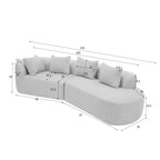 Canapé d'angle incurvé moderne Christopher Knight Home 116 avec éponge haute densité et 4 oreillers