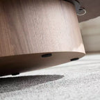 Table basse ovale/carrée Table d'appoint minimaliste à cannelures, Frêne naturel/Noyer/Noir mat-ModernLuxe