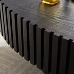 Table basse ovale/carrée Table d'appoint minimaliste à cannelures, Frêne naturel/Noyer/Noir mat-ModernLuxe