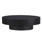 Table basse ovale/carrée Table d'appoint minimaliste à cannelures, Frêne naturel/Noyer/Noir mat-ModernLuxe