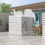 Jardinière en métal blanc Dovelina 72 H35W avec treillis pour terrasse de café, jardin et balcons