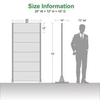 Jardinière en métal blanc Dovelina 72 H35W avec treillis pour terrasse de café, jardin et balcons