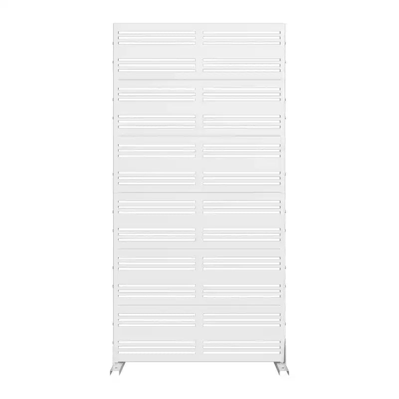 Jardinière en métal blanc Dovelina 72 H35W avec treillis pour terrasse de café, jardin et balcons