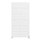 Jardinière en métal blanc Dovelina 72 H35W avec treillis pour terrasse de café, jardin et balcons
