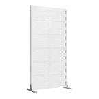 Jardinière en métal blanc Dovelina 72 H35W avec treillis pour terrasse de café, jardin et balcons