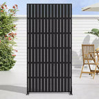 Jardinière rectangulaire en métal noir avec treillis et paravent 72 H35W Dovelina pour terrasse de café, jardin et balcons