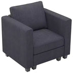 Belffin Canapé Modulable en Velours Côtelé, Élément Central, Canapé Sectionnel Moderne Convertible, Gris Foncé