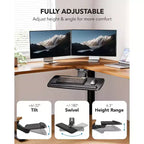 HUANUO Plateau de clavier sous le bureau, réglable à 360° et ergonomique, coulissant pour un accès facile, 63,5 cm L x 25 cm P, idéal pour la maison ou le bureau