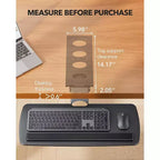 HUANUO Plateau de clavier sous le bureau, réglable à 360° et ergonomique, coulissant pour un accès facile, 63,5 cm L x 25 cm P, idéal pour la maison ou le bureau