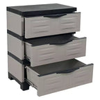 Sunnydaze Meuble de rangement à 3 tiroirs en plastique robuste - 29,5