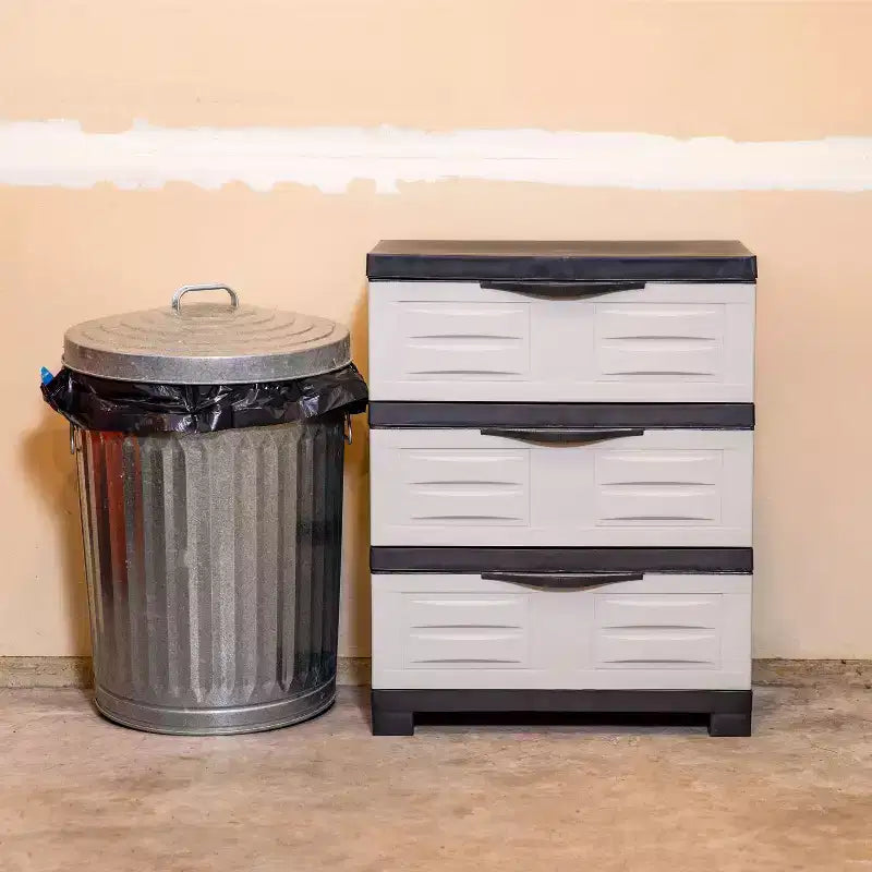 Sunnydaze Meuble de rangement à 3 tiroirs en plastique robuste - 29,5