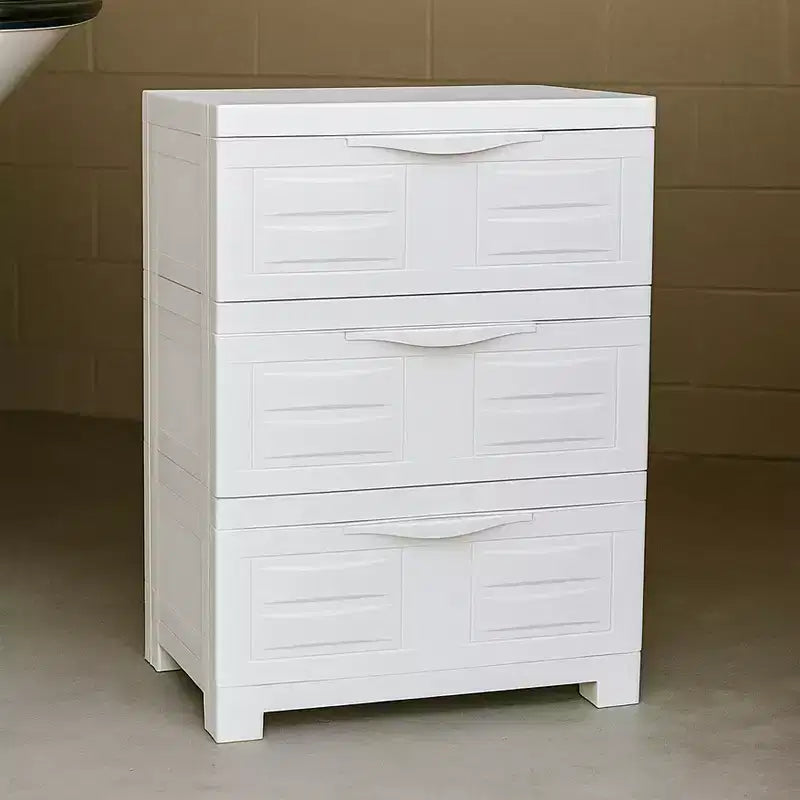 Sunnydaze Meuble de rangement à 3 tiroirs en plastique robuste - 29,5