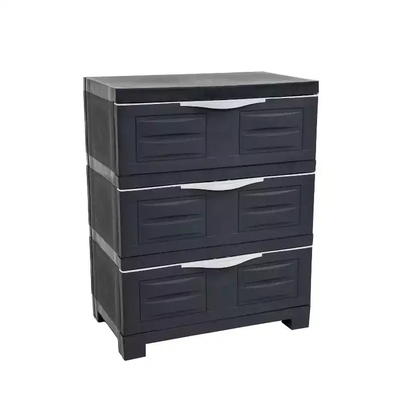 Sunnydaze Meuble de rangement à 3 tiroirs en plastique robuste - 29,5