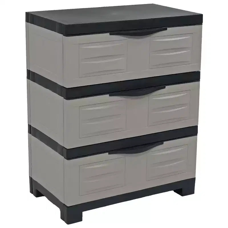 Sunnydaze Heavy-Duty Plastic 3-Drawer Storage Cabinet Organizer - 29.5