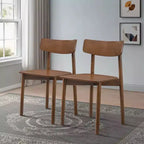 Chaises de salle à manger GDFStudio Thomas Mid-Century Modern en bois massif de noyer (lot de 2)