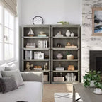 Bibliothèque à 5 niveaux, étagère de rangement ouverte style ferme, 31,4 x 12,7 x 67,4 pouces