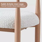 Lot de 4 chaises de salle à manger en bouclette, chaises modernes avec pieds en métal imitation bois pour cuisine, salon, restaurant, café - Morden Fort