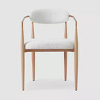 Lot de 4 chaises de salle à manger en bouclette, chaises modernes avec pieds en métal imitation bois pour cuisine, salon, restaurant, café - Morden Fort