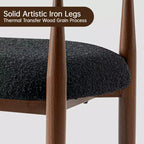 Lot de 4 chaises de salle à manger en bouclette, chaises modernes avec pieds en métal imitation bois pour cuisine, salon, restaurant, café - Morden Fort