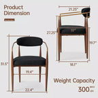 Lot de 4 chaises de salle à manger en bouclette, chaises modernes avec pieds en métal imitation bois pour cuisine, salon, restaurant, café - Morden Fort