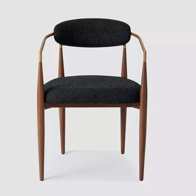 Lot de 4 chaises de salle à manger en bouclette, chaises modernes avec pieds en métal imitation bois pour cuisine, salon, restaurant, café - Morden Fort